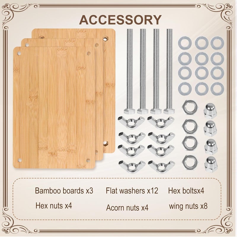 Draywitt Wooden and Bamboo Book Press - double portable bookbinding supplies,book binding kit for beginners(11.8×7.9inch) - Image 3